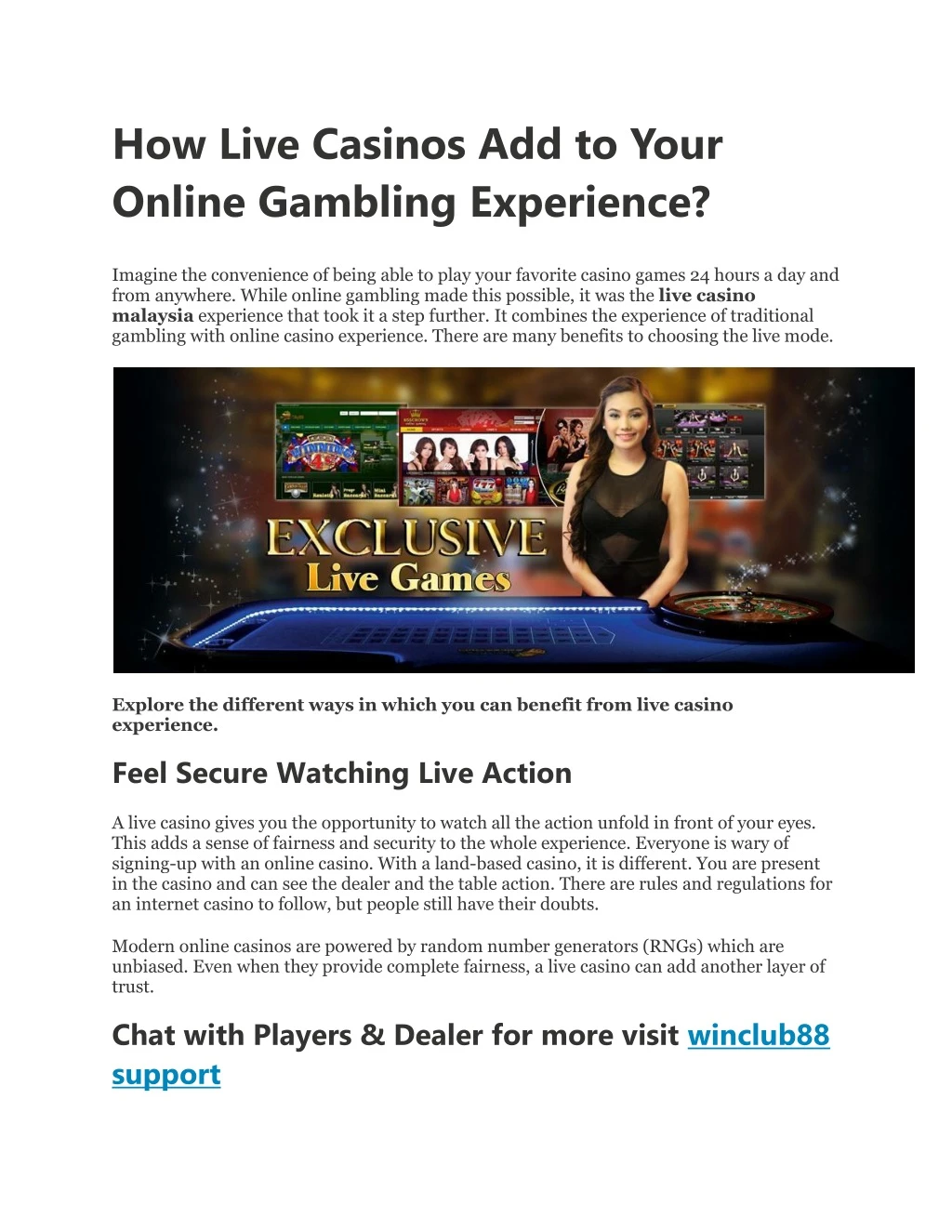 how live casinos add to your online gambling