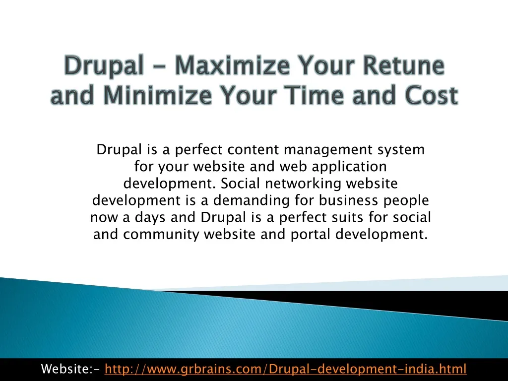 drupal maximize your retune and minimize your time and cost