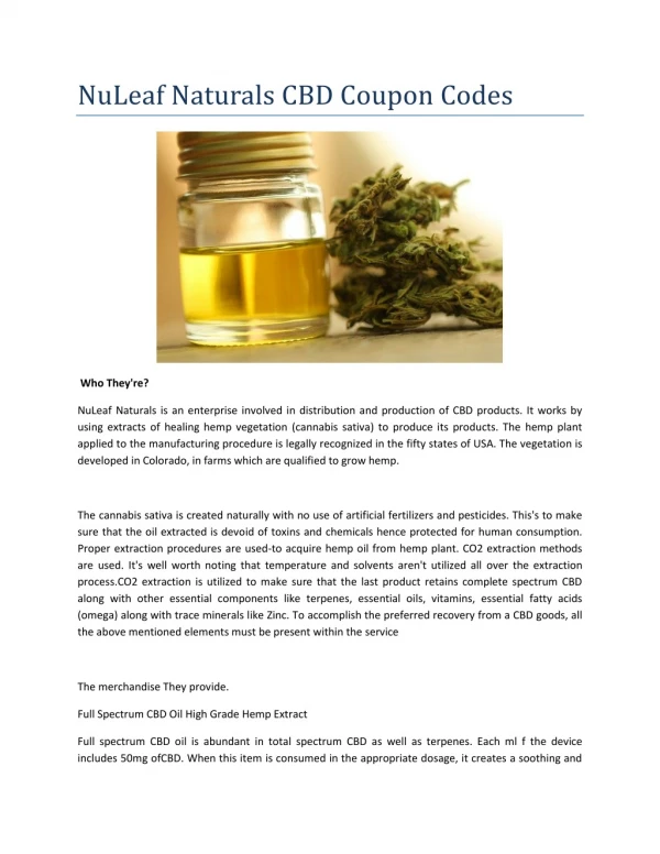 Nuleaf Naturals Coupon