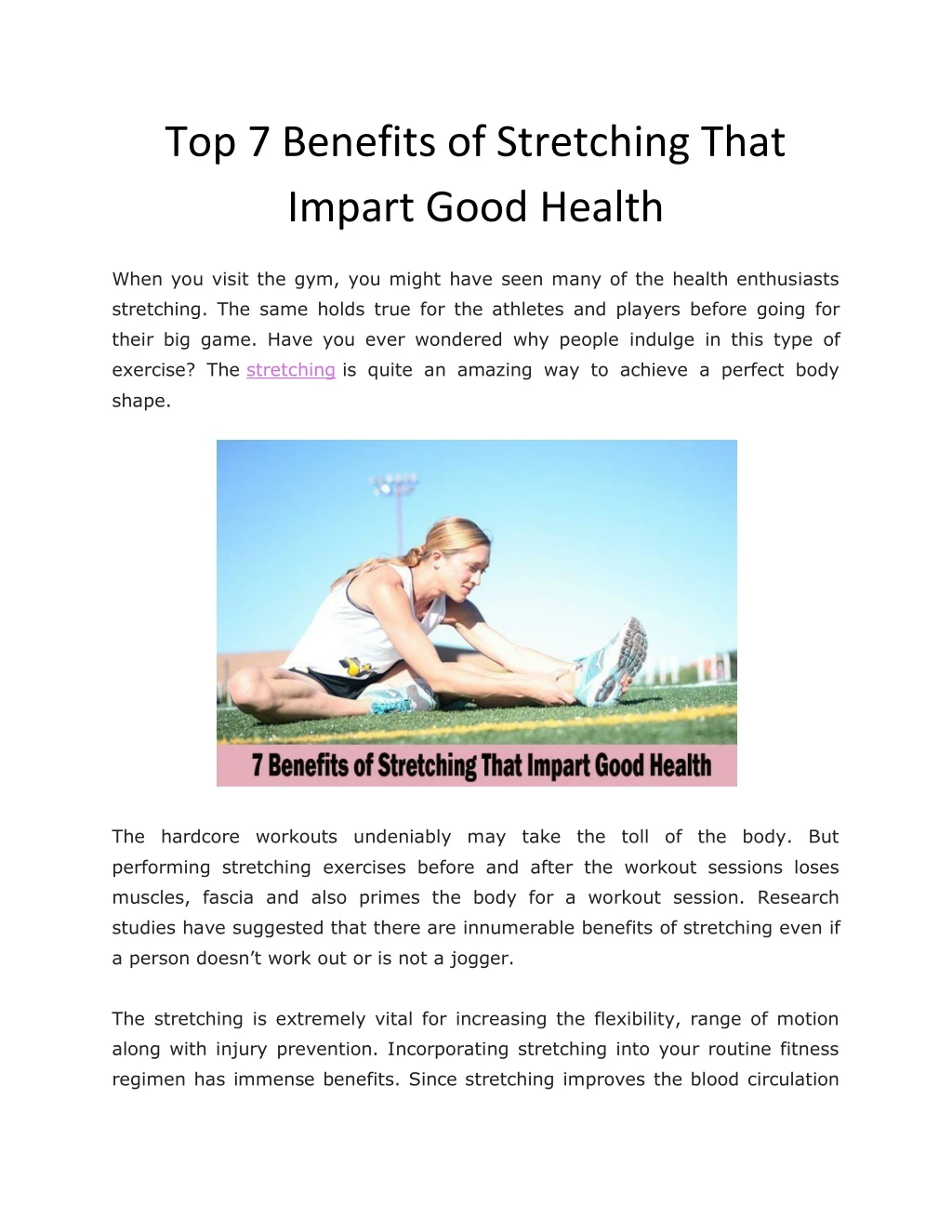 top 7 benefits of stretching that impart good