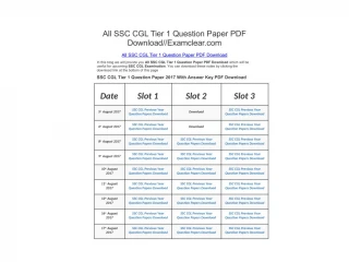 All SSC CGL Tier 1 Question Paper PDF Download//Examclear.com - slide 1