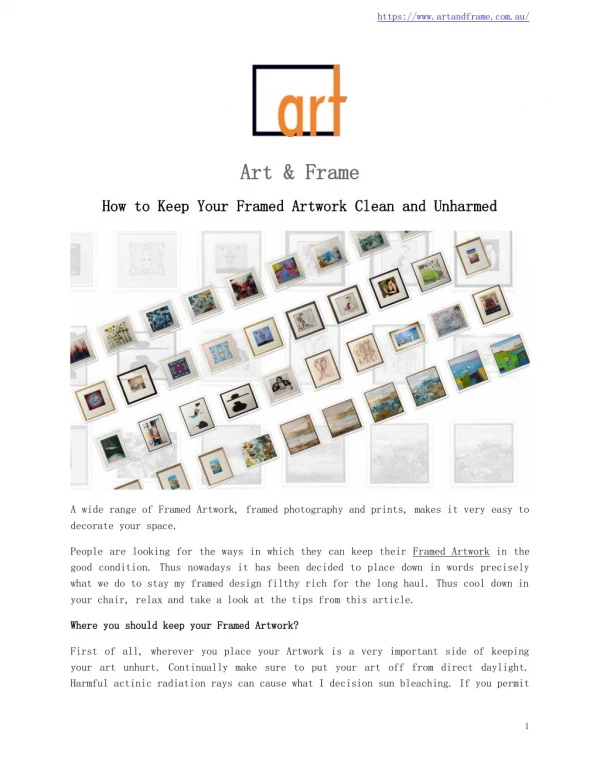 How to Keep Your Framed Artwork Clean and Unharmed