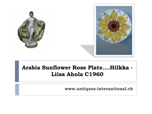 Arabia Sunflower Rose Plate....Hilkka - Liisa Ahola C1960