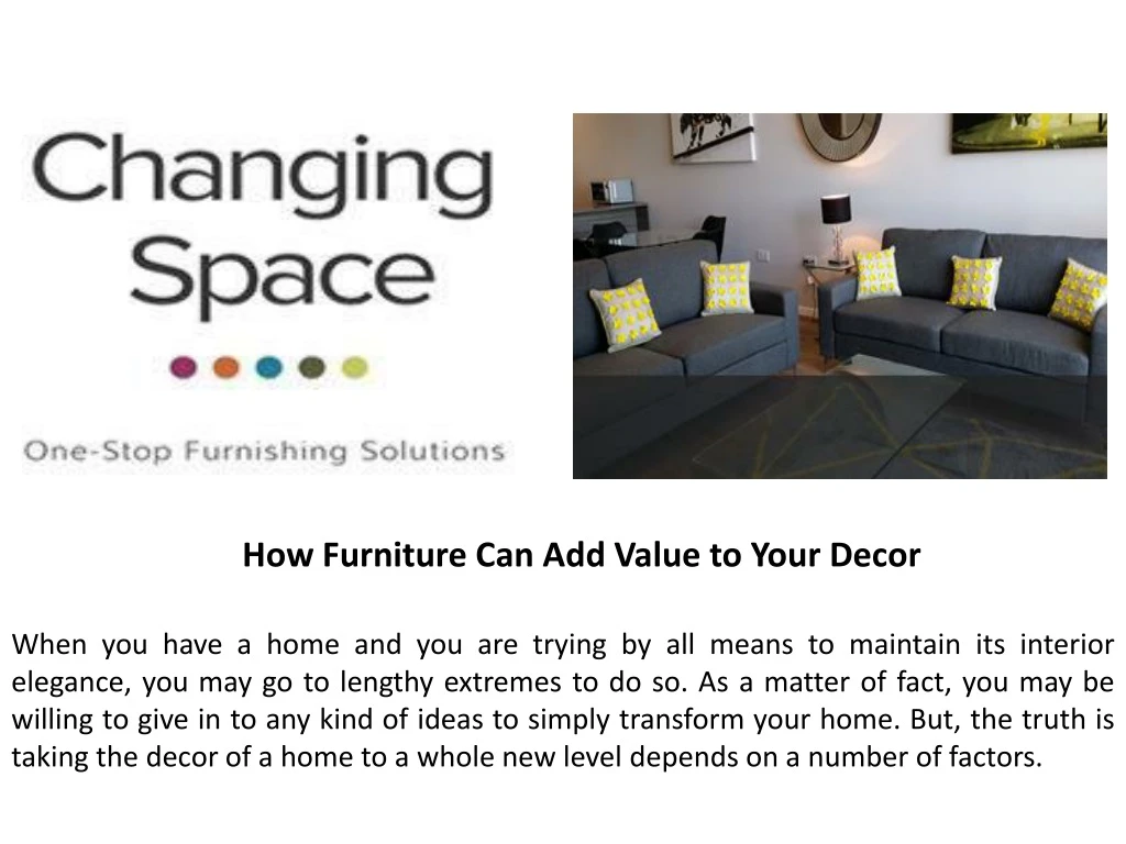 how furniture can add value to your decor