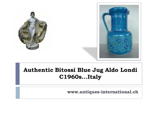 Authentic Bitossi Blue Jug Aldo Londi C1960s...Italy