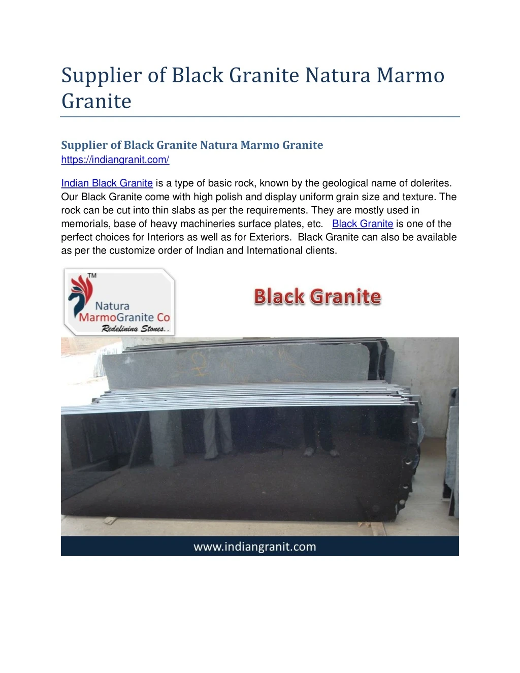 supplier of black granite natura marmo granite