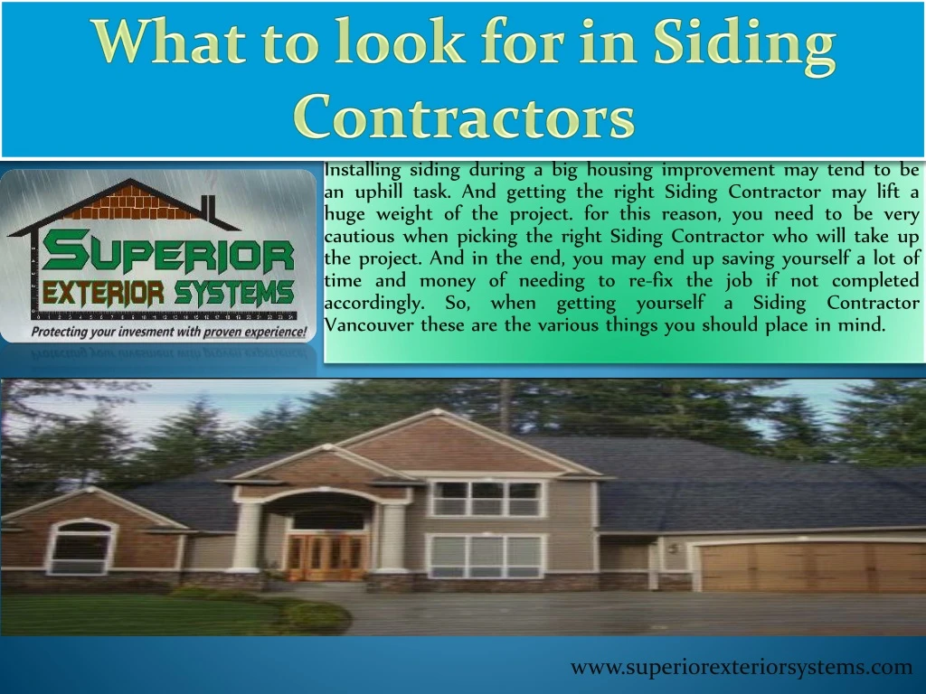 what to look for in siding contractors