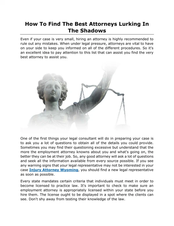 How To Find The Best Attorneys Lurking In The Shadows