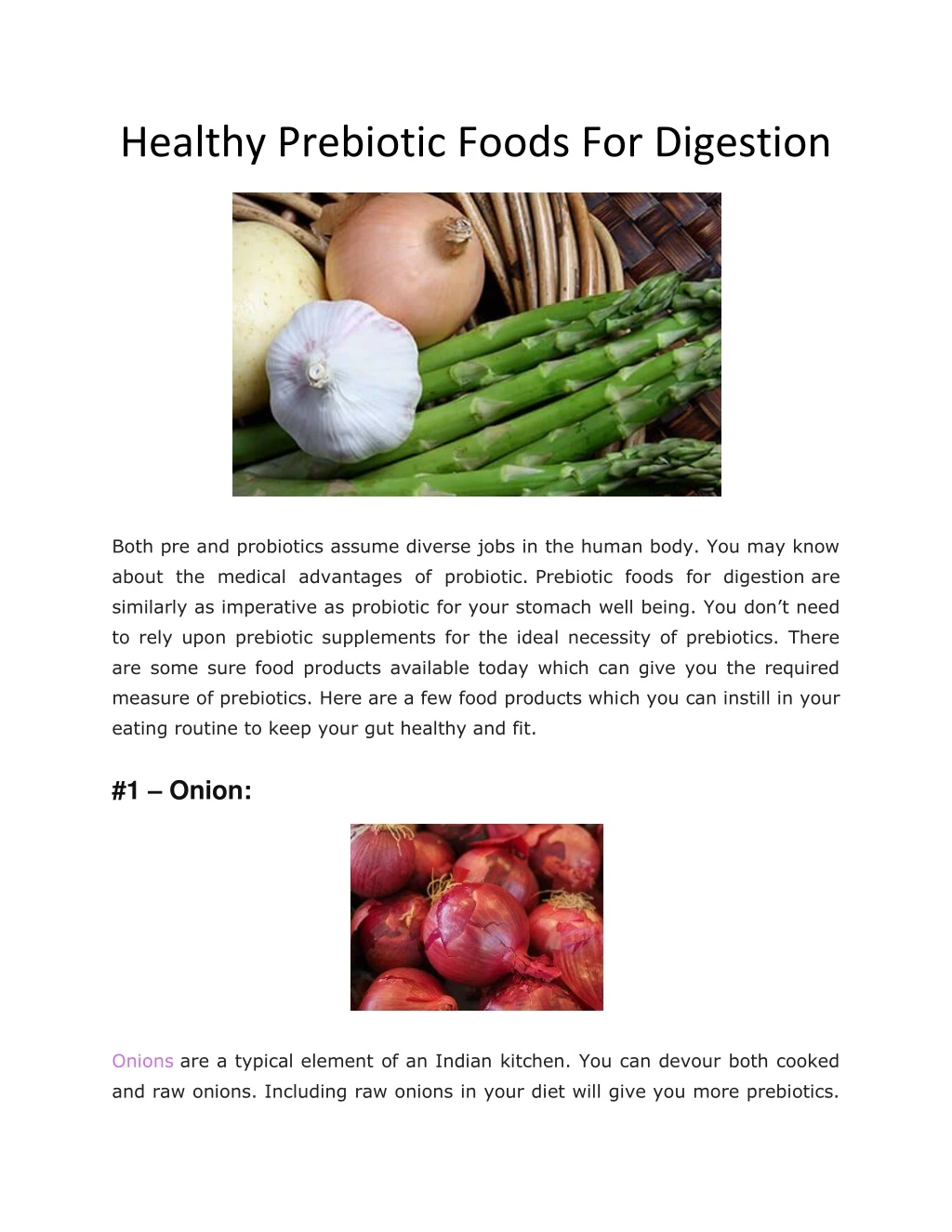 healthy prebiotic foods for digestion