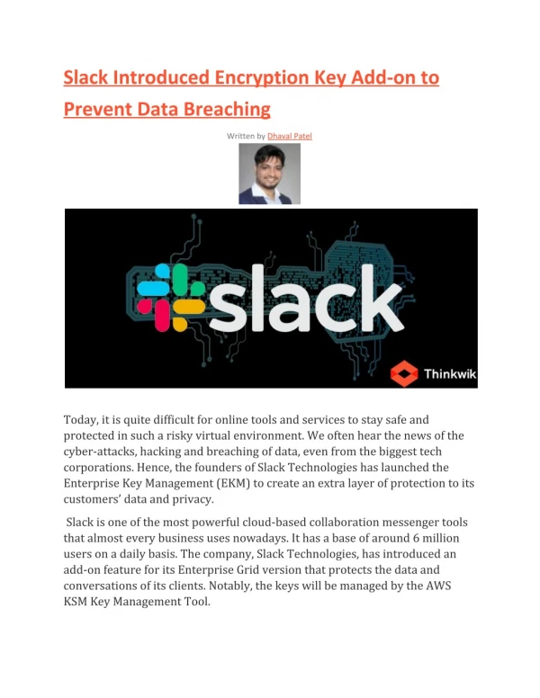 Slack Introduced Encryption Key Add-on to Prevent Data Breaching