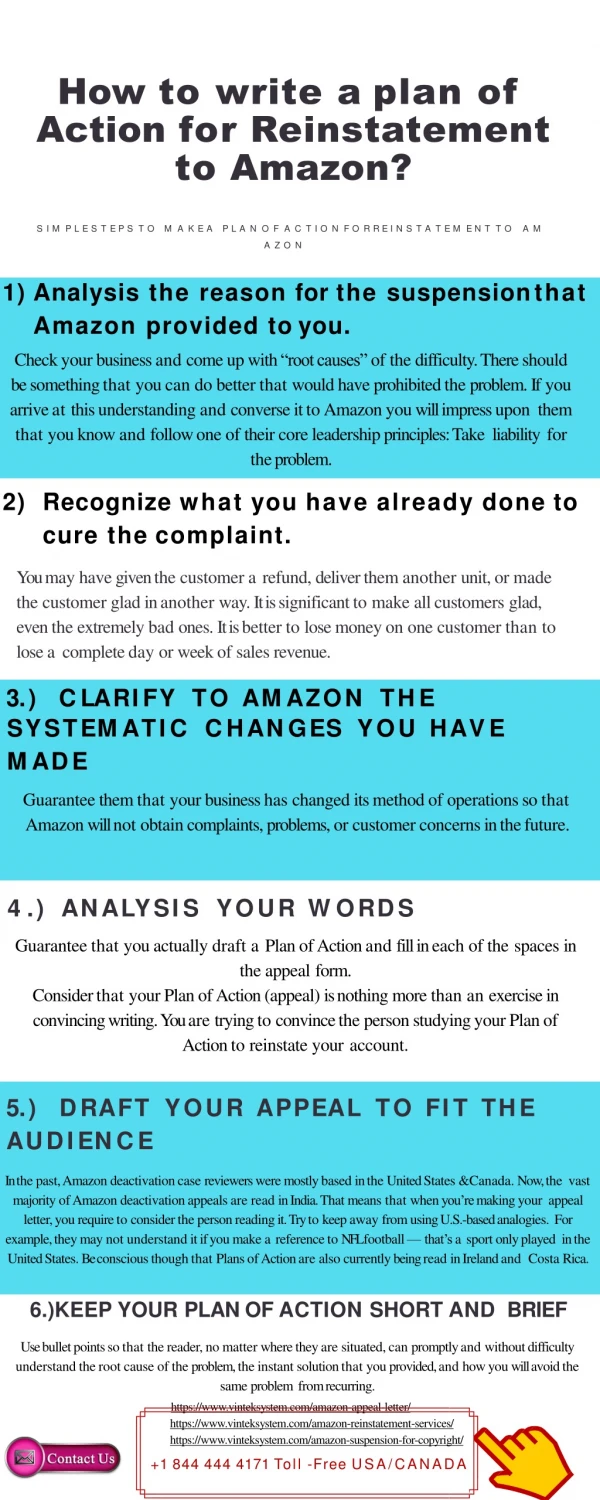 How to write a plan of Action for Reinstatement to Amazon?
