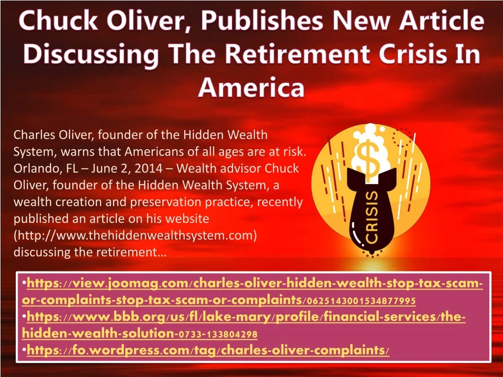 charles oliver founder of the hidden wealth