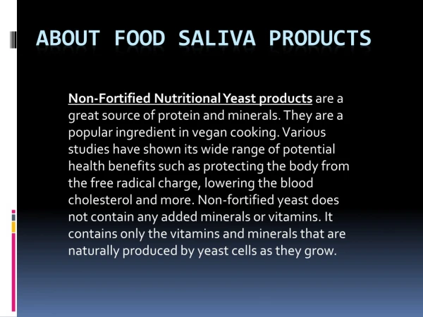 What are Non-Fortified Nutritional Yeast Products?