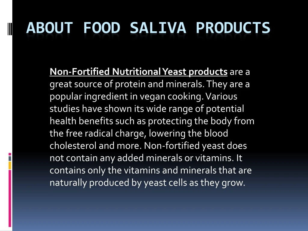 about food saliva products