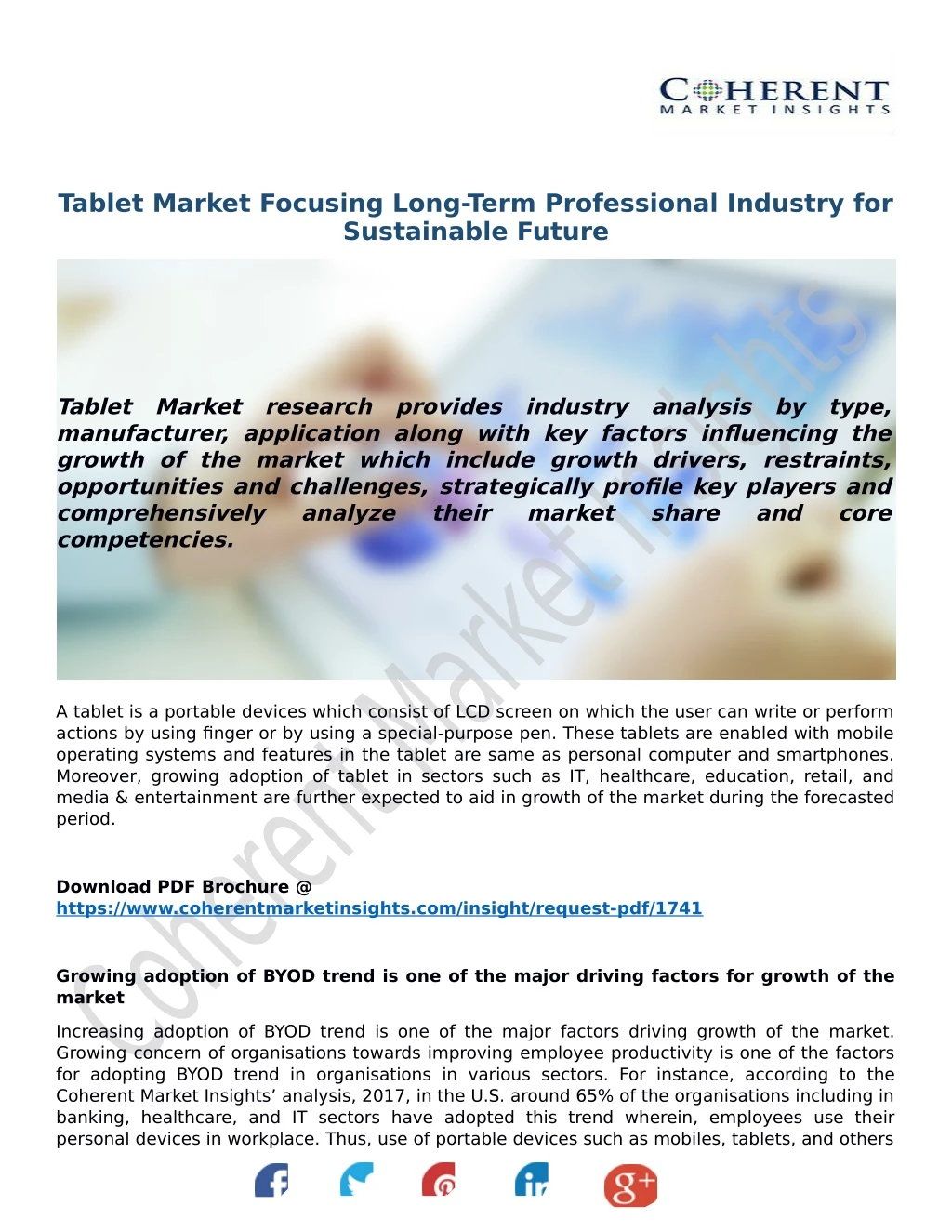 tablet market focusing long term professional