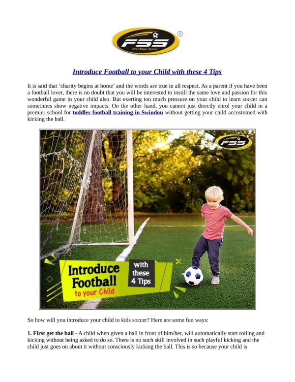 Introduce Football to your Child with these 4 Tips