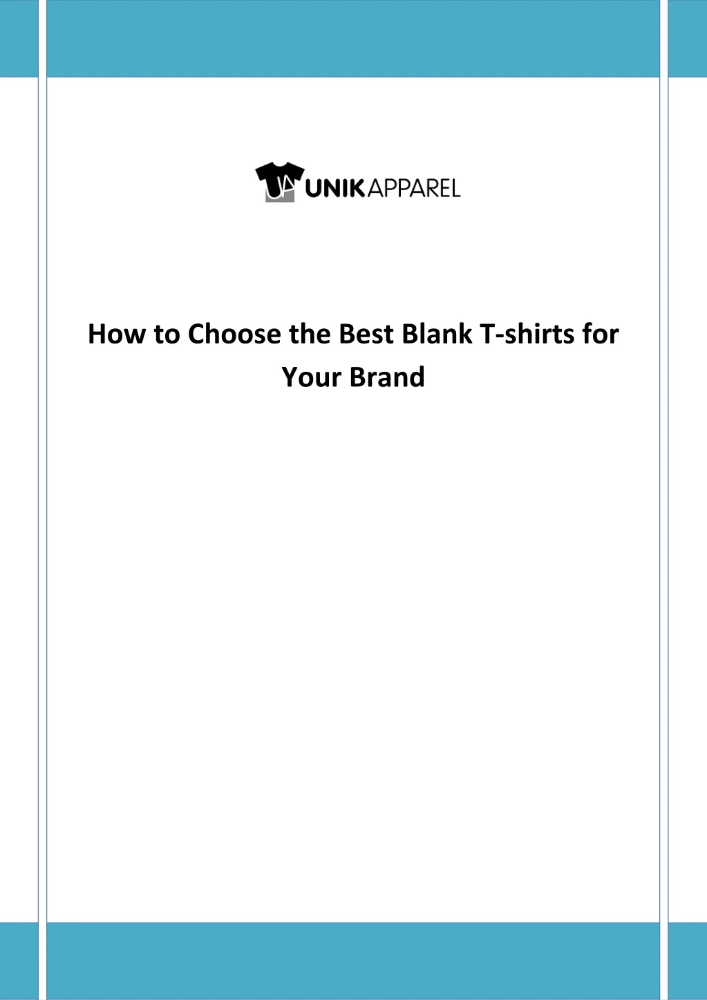 how to choose the best blank t shirts for your