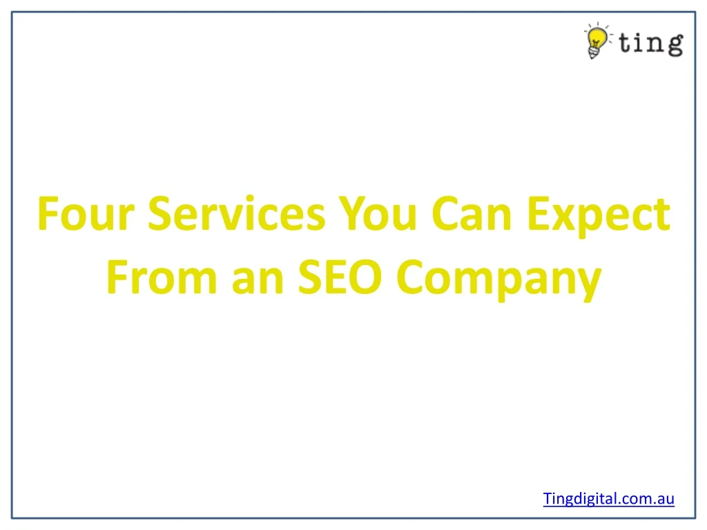 four services you can expect from an seo company
