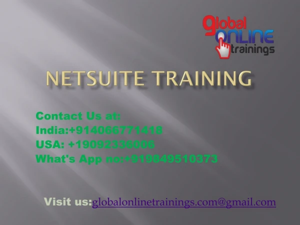 NetSuite training | Netsuite Technical Functional Online training