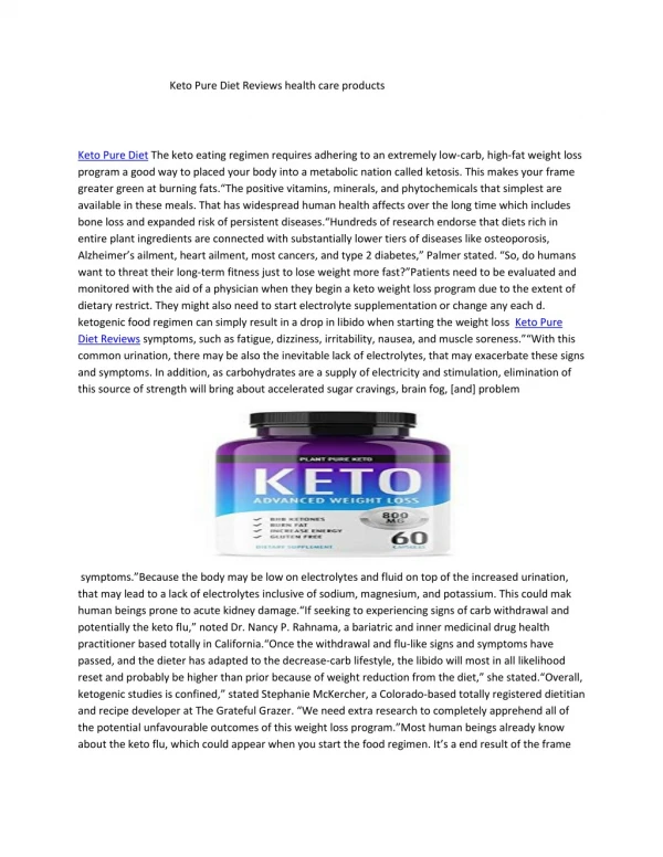 Keto Pure Diet Reviews best products for health