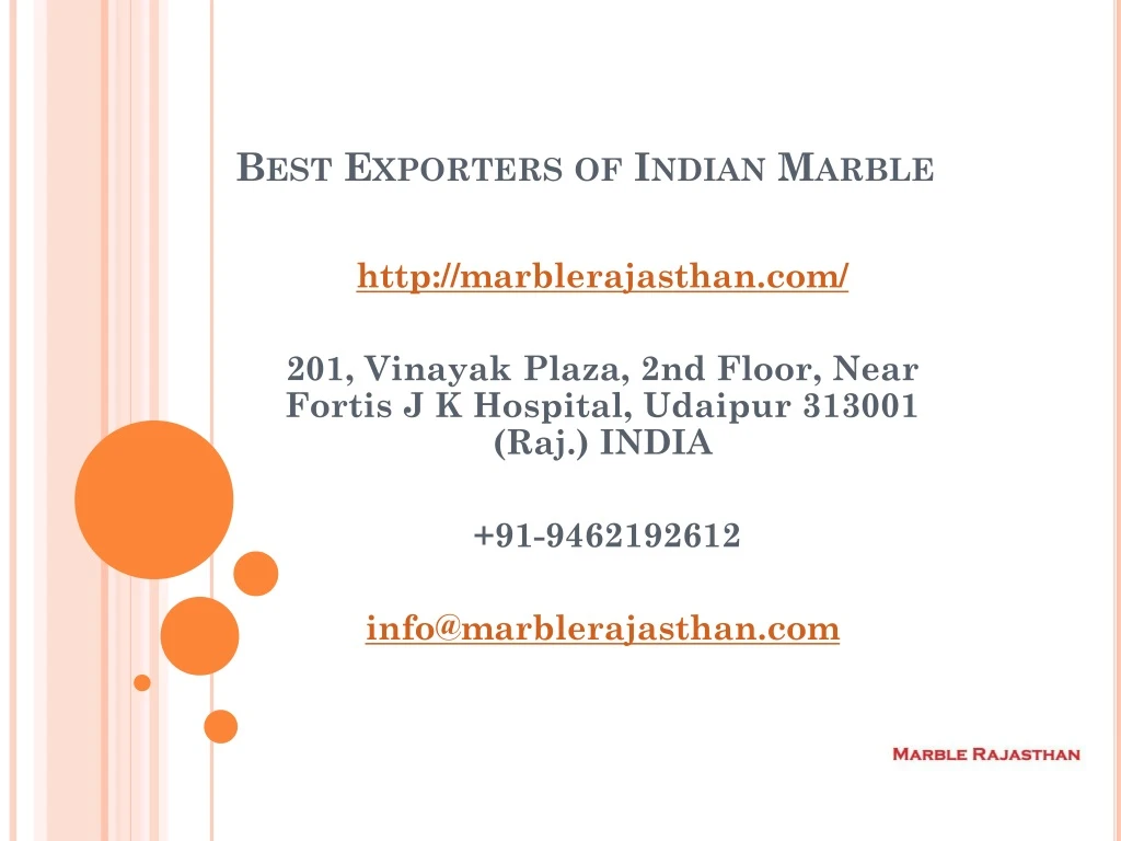 best exporters of indian marble