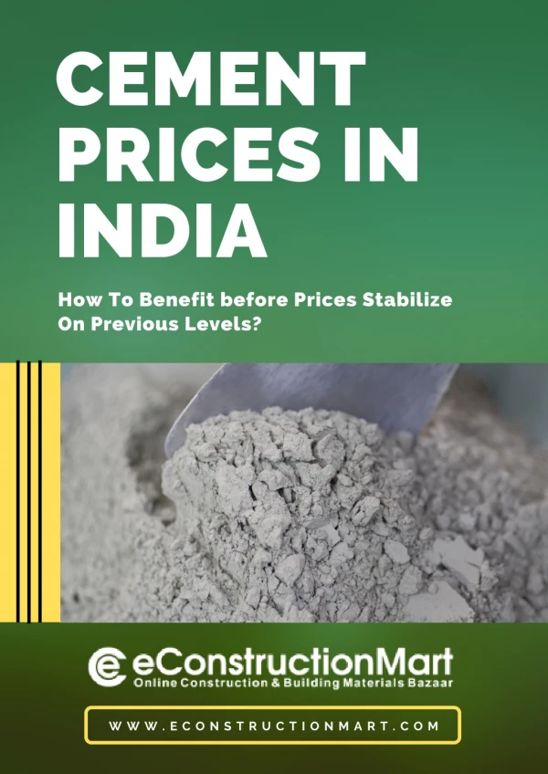 Cement Prices in India: How to Benefit before Prices Stabilize on Previous Levels?