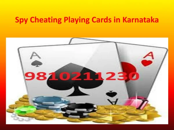 Cheat Secretly with Spy Cheating Playing Cards in Karnataka