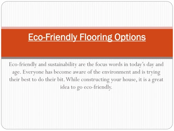 Eco Friendly Flooring Ideas PDF