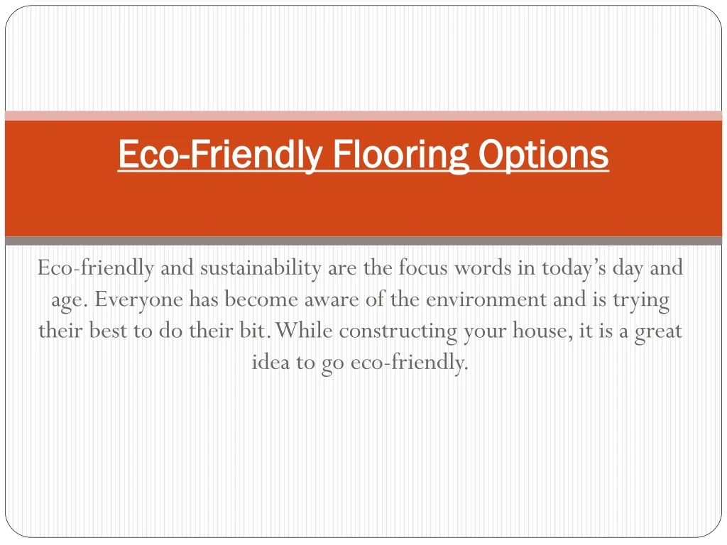 eco friendly flooring options