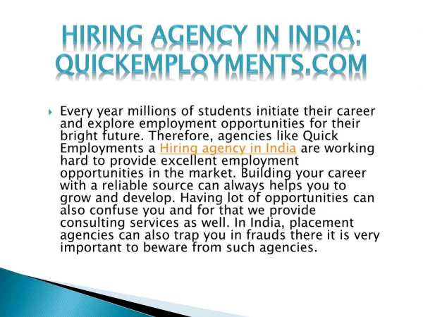 Latest hiring agency in Delhi