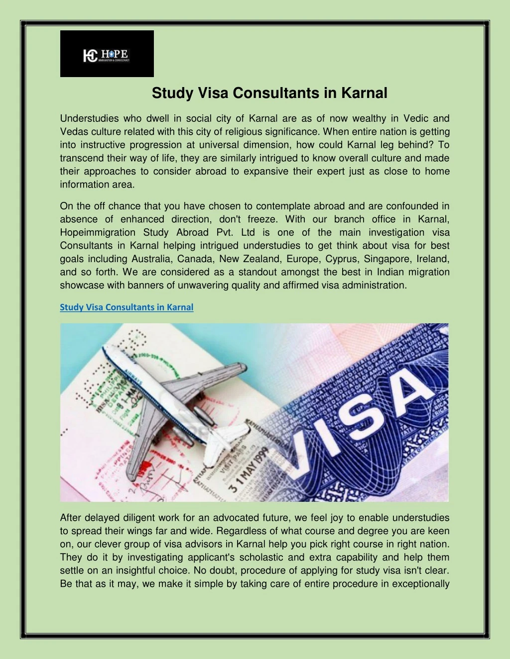 study visa consultants in karnal