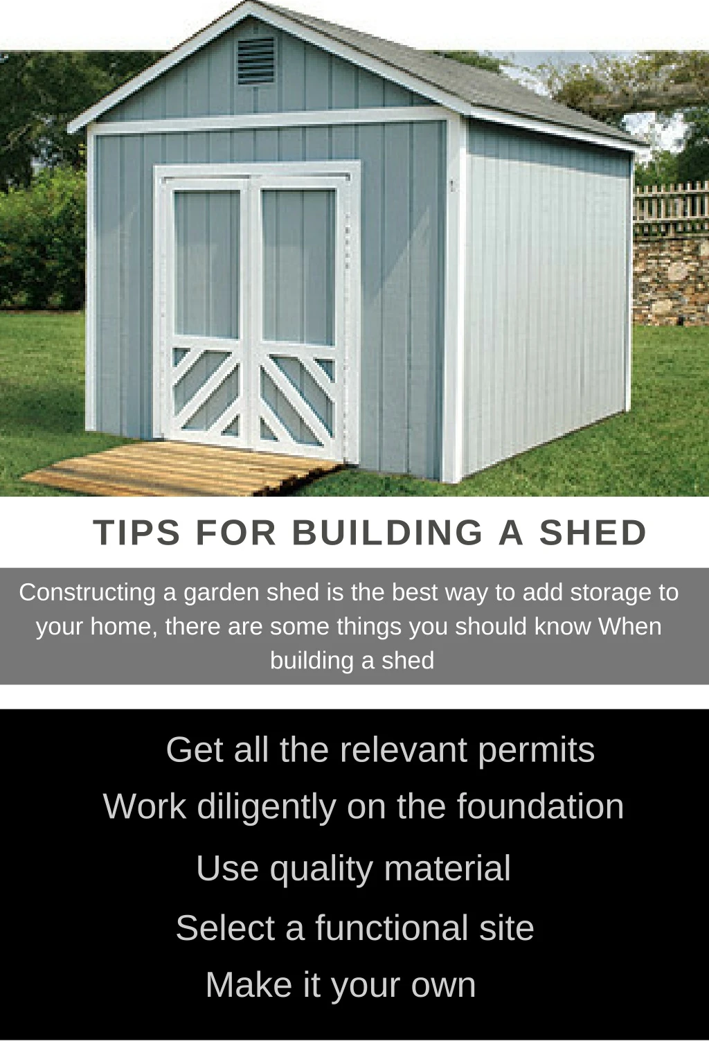 tips for building a shed