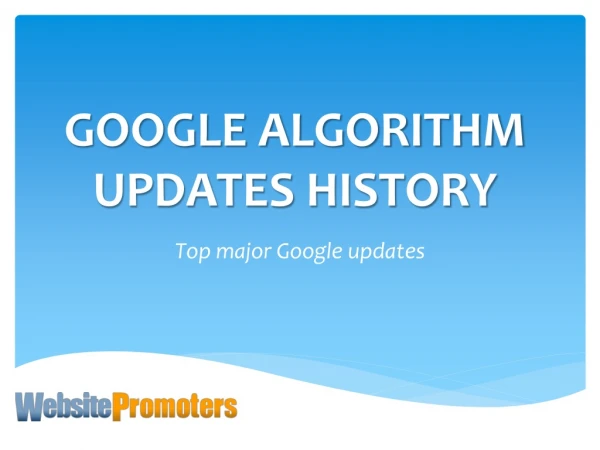 Google algorithm updates history - Websitepromoters