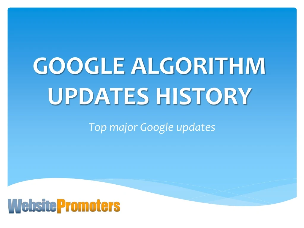 google algorithm updates history