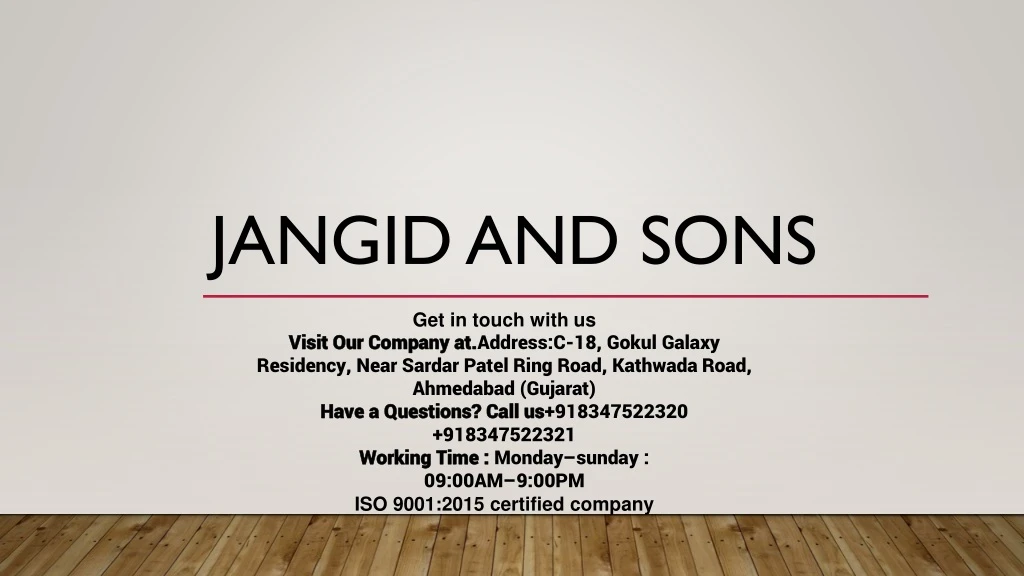 jangid and sons
