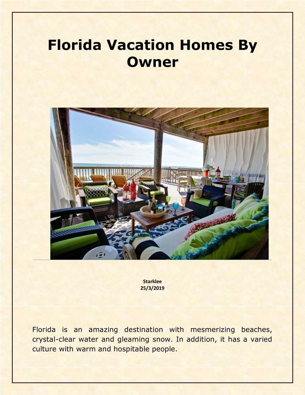 florida vacation homes by owner