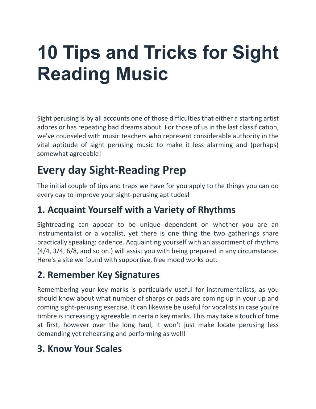 10 tips and tricks for sight reading music