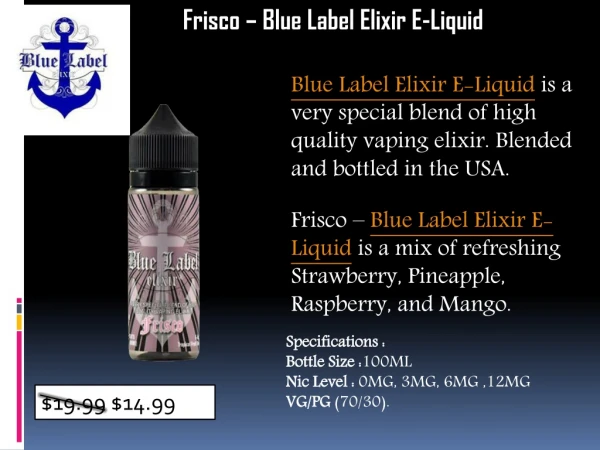 Blue Label Elixir ejuices | vapedensity.com