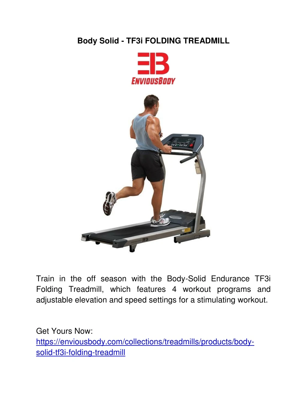 body solid tf3i folding treadmill