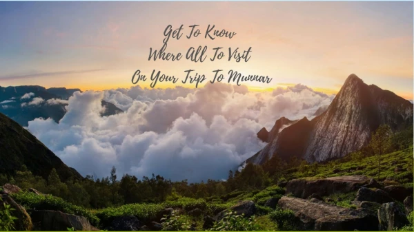 Get to know where all to visit on your trip to munnar