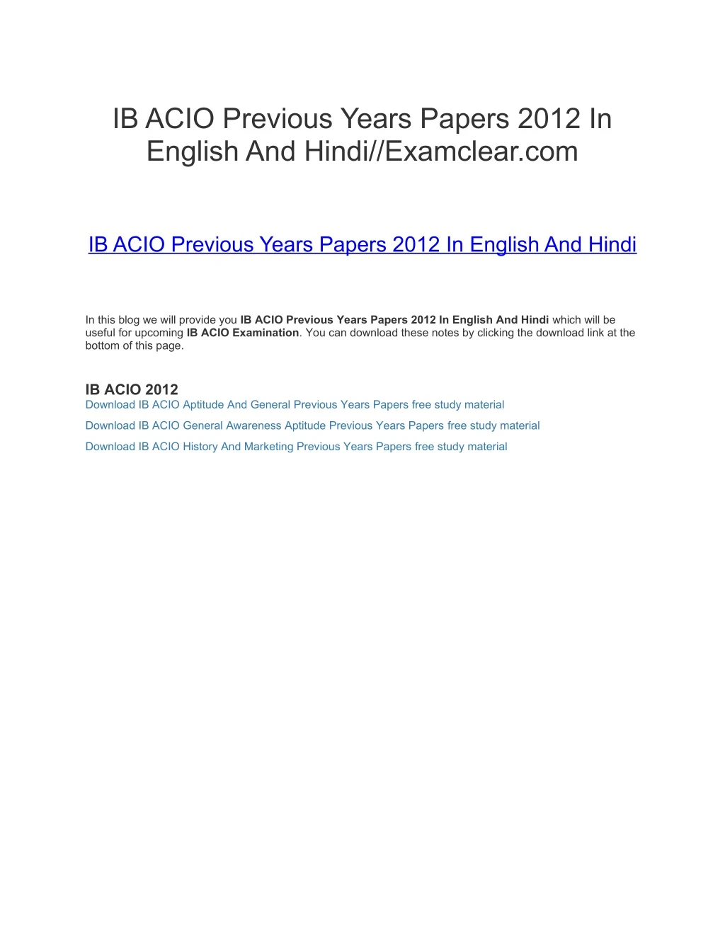 ib acio previous years papers 2012 in english
