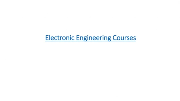 electronic engineering courses