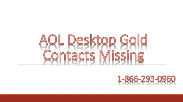 How to fix the error of missing AOL contacts from Desktop Gold?