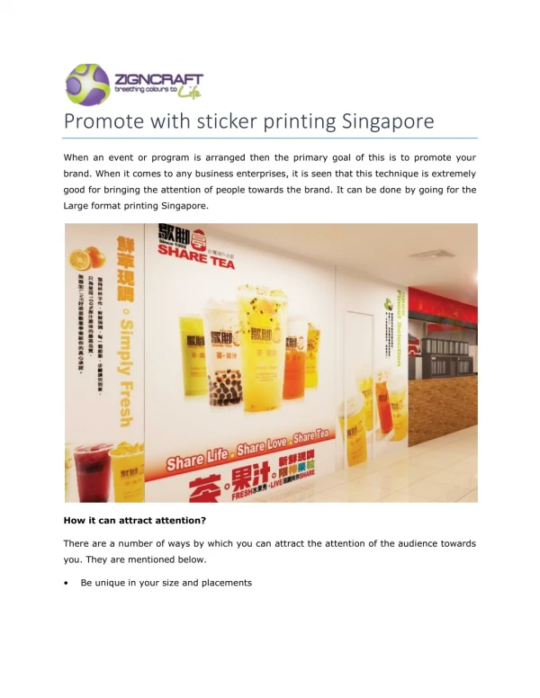 Large Format Printing Singapore
