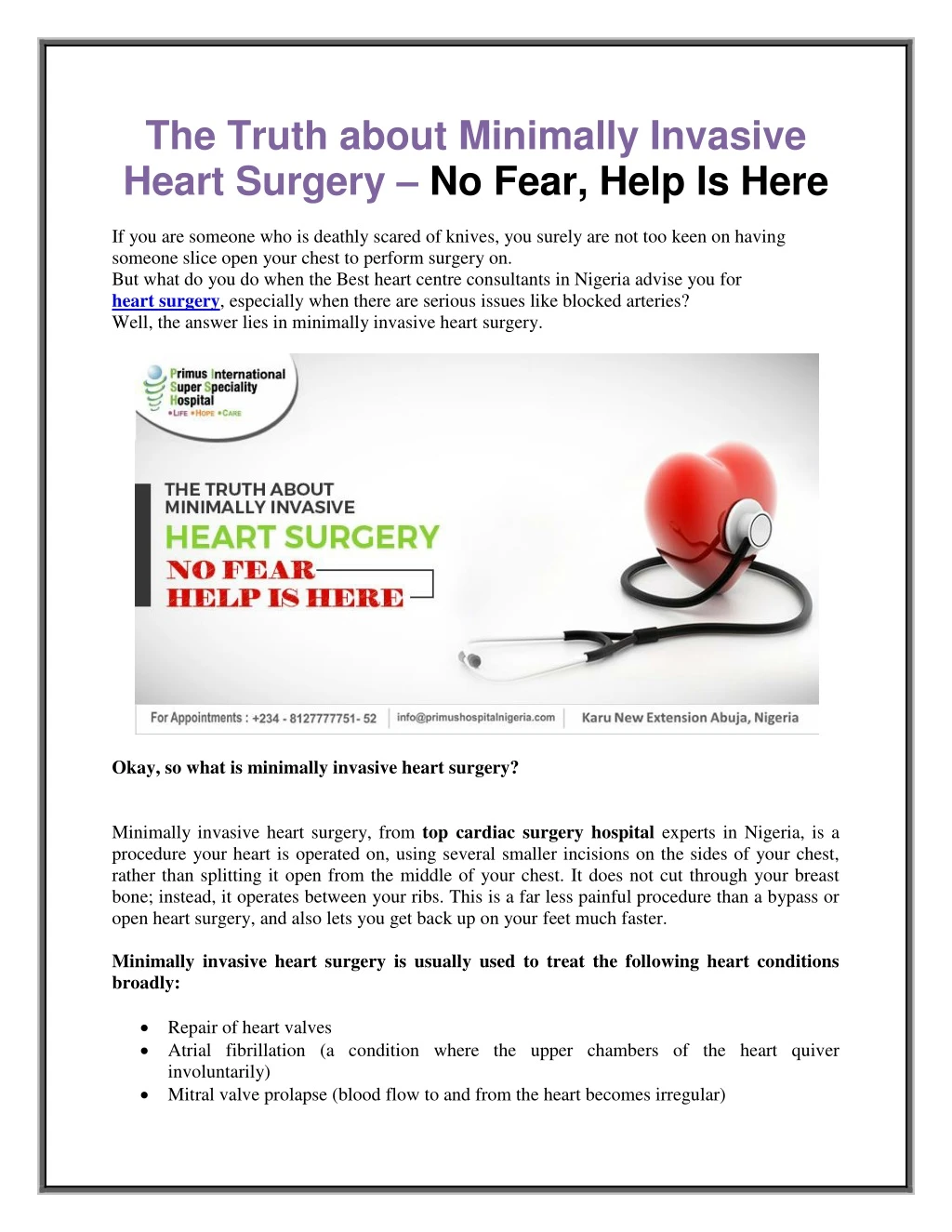 the truth about minimally invasive heart surgery