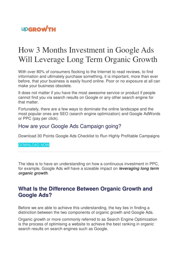 How 3 Months Investment in Google Ads Will Leverage Long Term Organic Growth