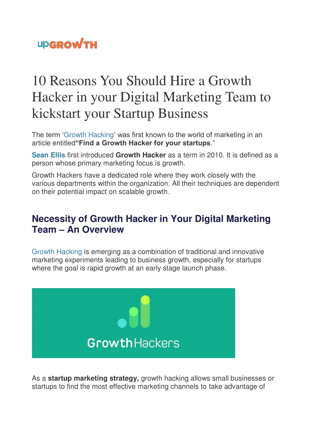 10 reasons you should hire a growth hacker
