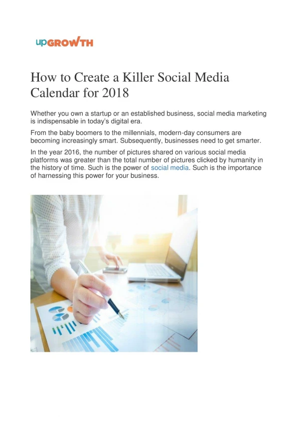 How to Create a Killer Social Media Calendar for 2018