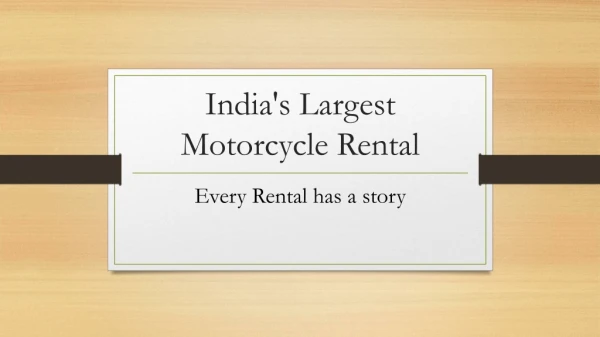 Motorcycle for rent in Bangalore