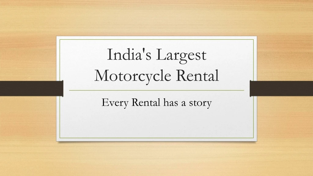 india s largest motorcycle rental